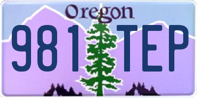 OR license plate 981TEP