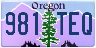 OR license plate 981TEQ