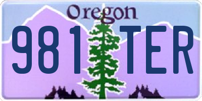 OR license plate 981TER