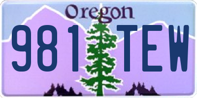 OR license plate 981TEW