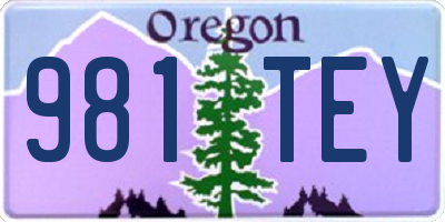 OR license plate 981TEY