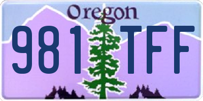 OR license plate 981TFF