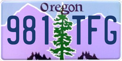 OR license plate 981TFG