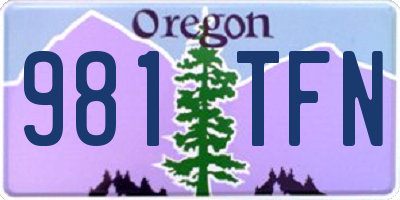 OR license plate 981TFN