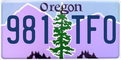 OR license plate 981TFO