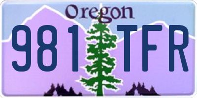 OR license plate 981TFR