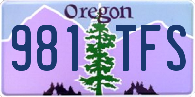 OR license plate 981TFS
