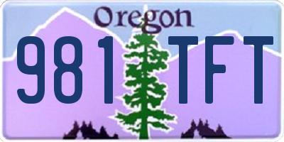 OR license plate 981TFT
