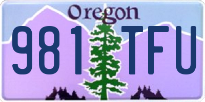 OR license plate 981TFU