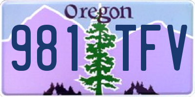 OR license plate 981TFV