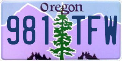 OR license plate 981TFW