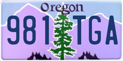 OR license plate 981TGA