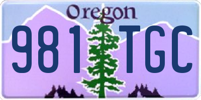 OR license plate 981TGC