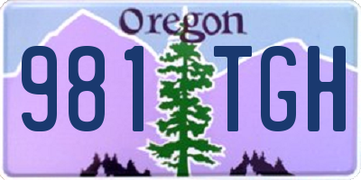 OR license plate 981TGH