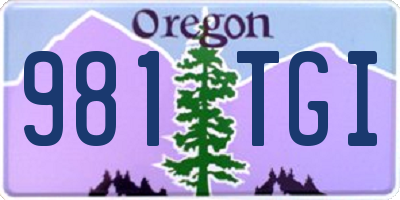 OR license plate 981TGI
