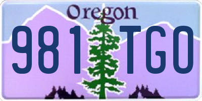 OR license plate 981TGO