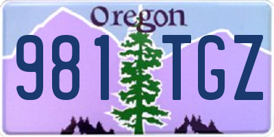 OR license plate 981TGZ