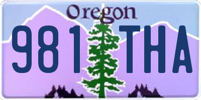 OR license plate 981THA