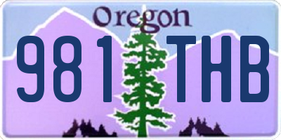 OR license plate 981THB