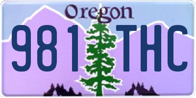 OR license plate 981THC