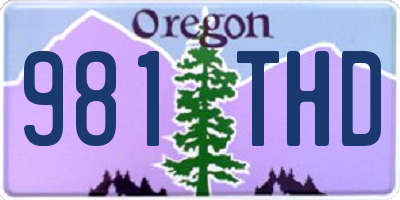 OR license plate 981THD