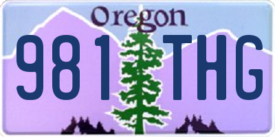 OR license plate 981THG