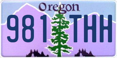 OR license plate 981THH