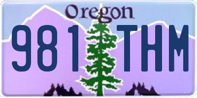 OR license plate 981THM