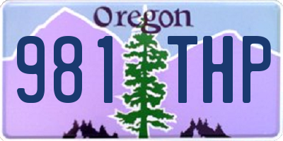 OR license plate 981THP