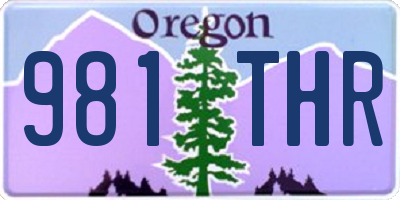 OR license plate 981THR