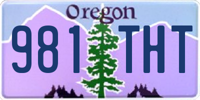 OR license plate 981THT