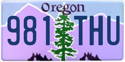 OR license plate 981THU