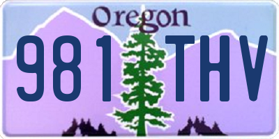 OR license plate 981THV