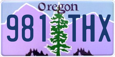 OR license plate 981THX