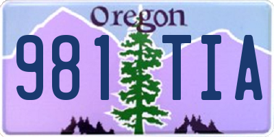 OR license plate 981TIA