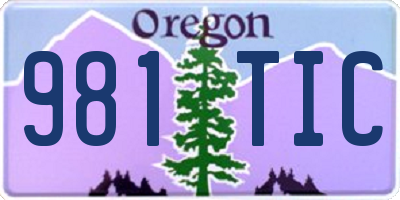 OR license plate 981TIC