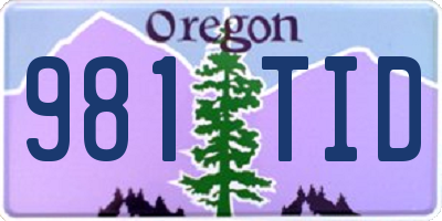 OR license plate 981TID