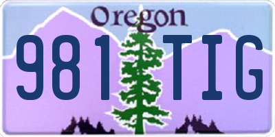 OR license plate 981TIG