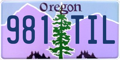 OR license plate 981TIL