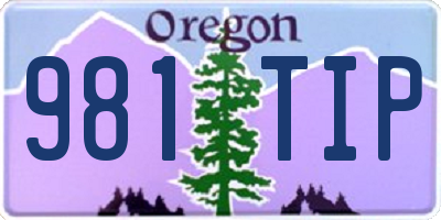 OR license plate 981TIP