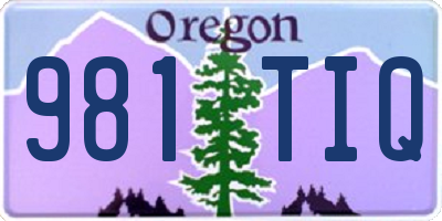 OR license plate 981TIQ