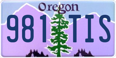 OR license plate 981TIS