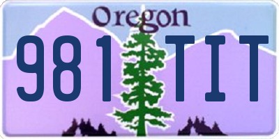 OR license plate 981TIT