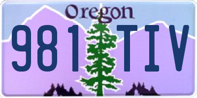 OR license plate 981TIV