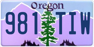 OR license plate 981TIW