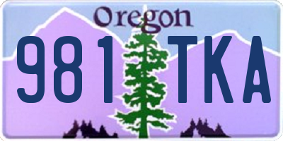 OR license plate 981TKA