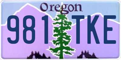 OR license plate 981TKE