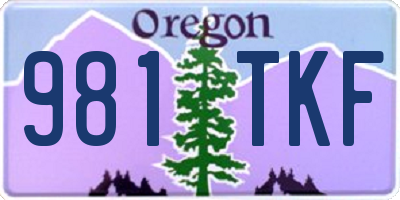 OR license plate 981TKF