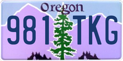 OR license plate 981TKG