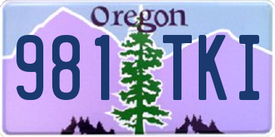 OR license plate 981TKI